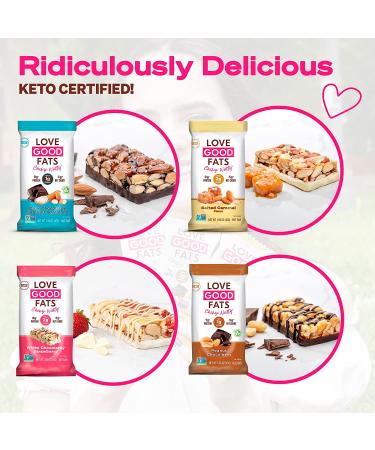 Love Good Fats Keto Protein Snack Bars - Chewy Nutty Variety Pack - 12 Pack - Buy Online on GoSupps.com