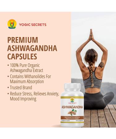 Organic Ashwagandha Extract 1000mg for Anxiety & Stress Relief | Improve Sleep Quality, Boost Mood & Energy | Immune Support | Focus & Memory | 60 Capsules - Buy Online on GoSupps.com