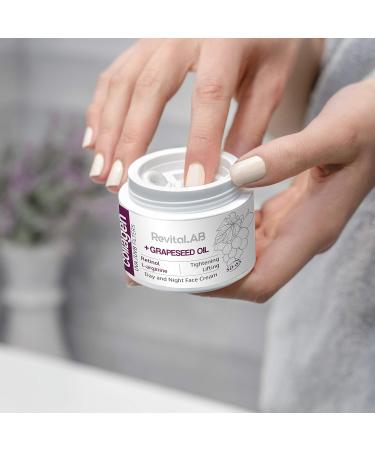 RevitaLAB Day and Night Collagen Anti-Ageing Moisturiser Enriched with Hyaluronic Acid L-Arginine Retinol Grapeseed Oil and a UVA/UVB Filter for Ages 50 - 65 50 ml - Buy Online on GoSupps.com