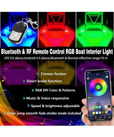 NBWDY 8pcs LED Boat Lights with APP & Remote Control - Waterproof 12V RGB Interior Strip Lighting for Boat Deck & Marine Safety - Buy Online on GoSupps.com