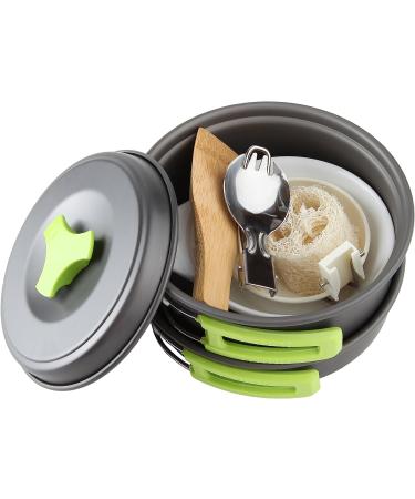 MalloMe Camping Cookware Mess Kit - Backpacking Gear Cooking Set with 1L Pot, Stove, Pans - Portable & Compatible Camp Accessories - Buy Online on GoSupps.com