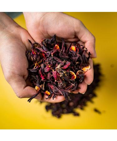 Ole Rico Dried Hibiscus Flowers 4 oz - Perfect for Hibiscus Tea - 100% Natural, Cut and Sifted - Resealable Bag - 4 Ounce Pack - Buy Online on GoSupps.com