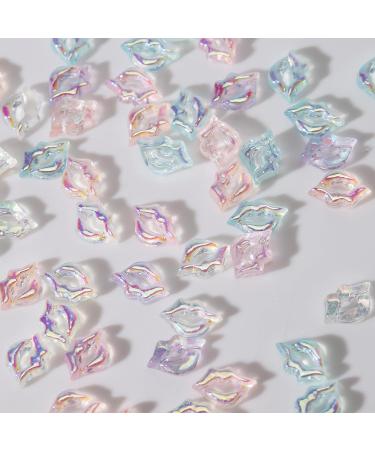 100 PCS 3D Lips Charms Kawaii Nail Rhinestones - Valentine's Day Nail Art Decoration - Buy Online on GoSupps.com