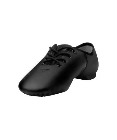 Linodes Leather Lace Up Unisex Jazz Shoe for Women and Men's Dance Shoes 5.5 Women/5 Men Black
