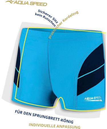 Aqua Speed Boys Swimming Trunks - Blue Navy | Swimwear for Kids + Free eBook | Comfortable Badepants & Swim Boxes - Buy Online on GoSupps.com
