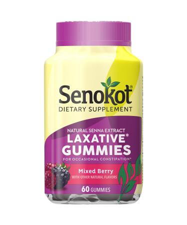 Supplement Laxative Gummies for Occasional Constipation Relief, Mixed Berry, 60 Count