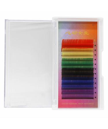 Vayator 0.15 D Curl Individual Colored Eyelash Extensions in Purple Blue Brown Green Red Yellow False Mink Lashes - 14mm - Buy Online on GoSupps.com