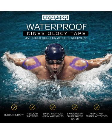 135ft Waterproof Bulk Kinesiology Tape Roll - Sports Therapy Support for Knee, Muscle, Wrist, Shoulder, Back - Premium Elastic & Hypoallergenic Cotton - Purple - Buy Online on GoSupps.com