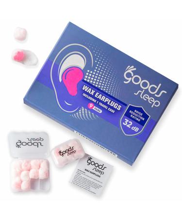 GoodsSleep Soft Wax Earplugs & Travel Case 18 pcs 32 dB - Buy Online on GoSupps.com