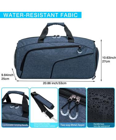Kuston Sports Gym Bag with Shoes Compartment & Wet Pocket - Blue | Duffel Bag for Men and Women - Buy Online on GoSupps.com