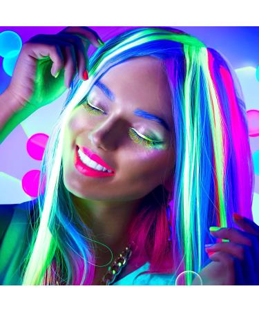 Neon Color Eyelash Extensions - 0.07mm D Curl 15mm Glow in the Dark Volume Lashes for Halloween & Christmas Parties - Buy Online on GoSupps.com