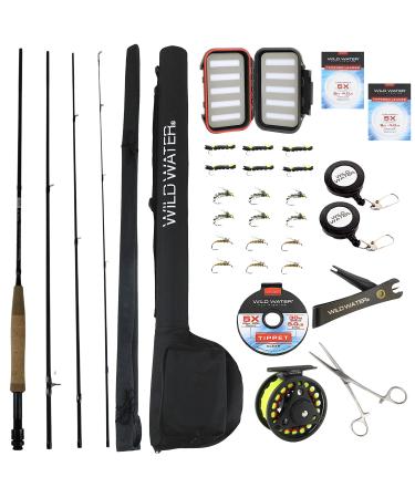 Wild Water Fly Fishing 9 Foot, 4-Piece, 3/4 Weight Fly Rod Deluxe Complete Fly Fishing Rod and Reel Combo Starter Package - Buy Online on GoSupps.com