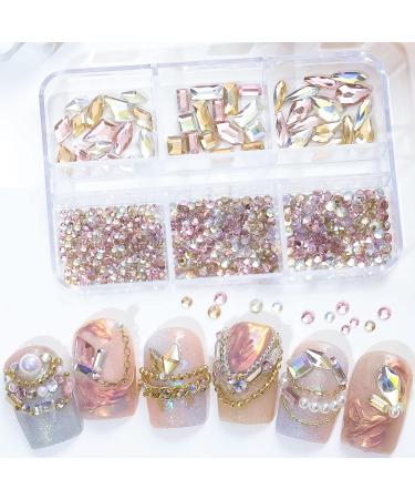 6 Grid Mixed Nail Rhinestones Nail Stones Nail 3D Nail Crystal for Manicures Nail Art Supplies Accessories Nail and Rhinestones - Buy Online on GoSupps.com