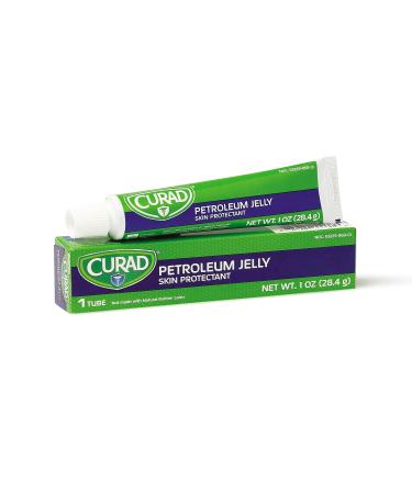 Curad Petroleum Jelly Skin Protectant, Healing Ointment For Dry Cracked Skin, 1 Oz (Pack of 12)