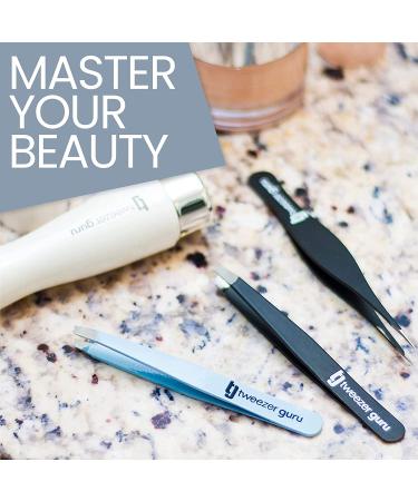 Tweezer Guru Slant Tip Eyebrow Tweezers - Professional Stainless Steel for Precision Hair Removal - Buy Online on GoSupps.com
