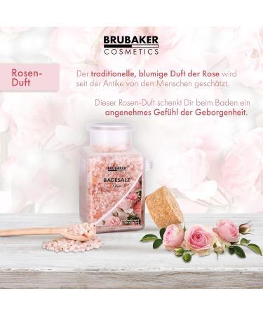 Brubaker Swimming Salt 3x400g - Rose Fragrance Bathing Additive with Flowers & Natural Extracts for Wellness & Relaxation - Includes Wooden Measuring Spoon - Buy Online on GoSupps.com