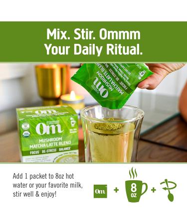 Om Mushrooms Mushroom Powered Matcha Latte Blend 10 Packets 0.28 oz (8 g) Each - Buy Online on GoSupps.com