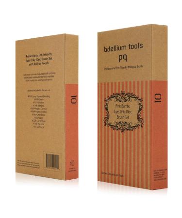 Bdellium Tools Professional Pink Bambu Makeup Brush Set - 10pc Eyes Only with Roll-Up Pouch | International Shipping Available - Buy Online on GoSupps.com