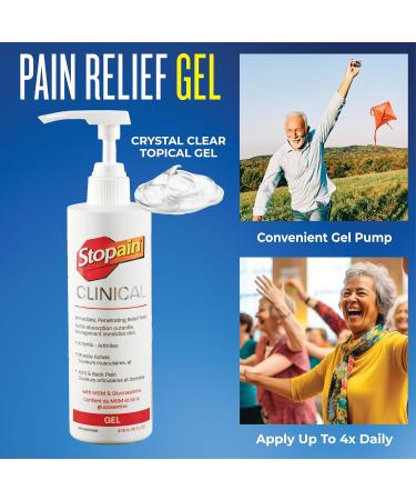 Stopain Pain Relief Clinical Gel 16oz Made in USA Maximum Performance Pain Relief with 10% Menthol plus Glucosamine for Muscle Aches Joint Pain and Arthritis - Buy Online on GoSupps.com