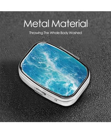 Tropical Ocean Beach Theme 2 Compartment Pill Case | Cute Travel Pill Box & Organizer for Purse | Perfect Gift - Buy Online on GoSupps.com
