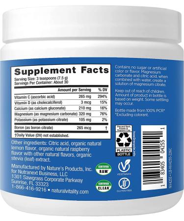 Natural Vitality Raspberry Lemon Calm Plus Calcium Drink Mix - 8 oz | Relax & Replenish - Buy Online on GoSupps.com