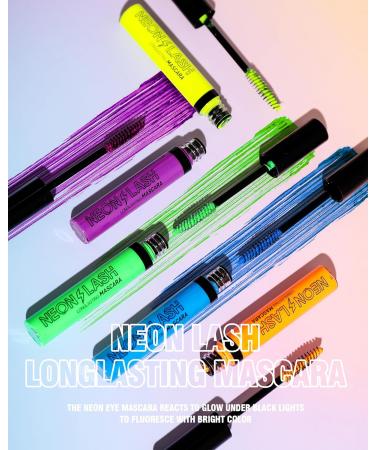 UV Glow Colored Mascara Volume and Length-2Pcs Blue Purple Colorful Neon Mascara for Eyelashes Waterproof Smudge-proof Long Lasting Non Clumping Curling Mascara for Halloween Christmas Parties-05+06 05+06# - Buy Online on GoSupps.com