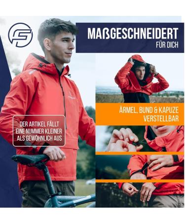 Forrider Waterproof 3-in-1 Bicycle Jacket | Men's Breathable Running & Rain Jacket | Windbreaker - L Race Red - Buy Online on GoSupps.com