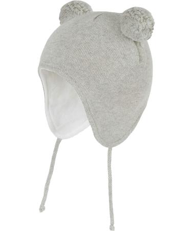LANGZHEN Toddler Winter Hat Earflap Knit Cap Fleece Lined Beanie for Baby 0-6 Months - Grey - Buy Online on GoSupps.com