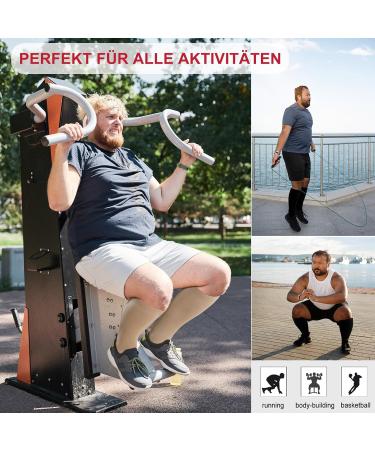 ZfSock Compression Stockings for Thick Calves | Men's & Women's 20-30mmHg Medical Support Socks | Oversize Travel Socks - 3XL Black - Buy Online on GoSupps.com