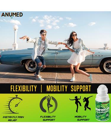 ANUMED Hemp Roll-On 4000mg Pain Relief with Arnica & Turmeric - 2 Pack (1oz) | Fast-Acting Maximum Strength Anti-Inflammatory Solution - Buy Online on GoSupps.com