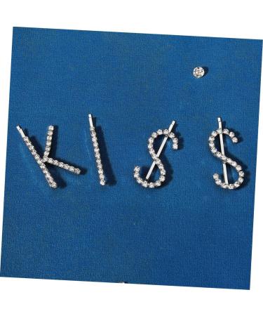 FRCOLOR 5 Sets Kiss Hairpin Letter Barrettes Hair Accessories for Small Hair Barrettes Hair Styling Clips Metal Hair Claw Kid Hair Clips Letter Hair Rhinestones Decorate Girl Child - Buy Online on GoSupps.com
