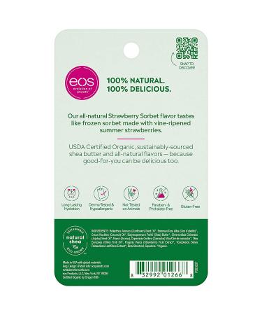 EOS Lip Balm Strawberry Sorbet 2 Pack - Nourishing Moisture, .14 oz Each - Buy Online on GoSupps.com