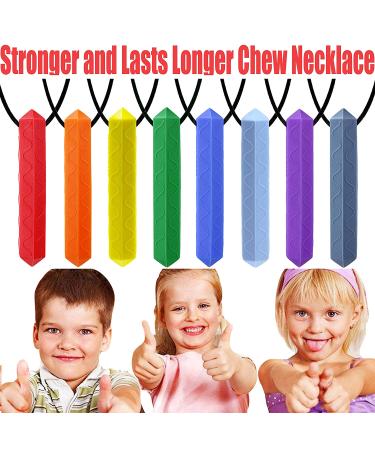 8 Pack Diamond Sensory Chew Necklace by GNAWRISHING - Food Grade Silicone for Autistic ADHD Kids - Rainbow Color - Buy Online on GoSupps.com