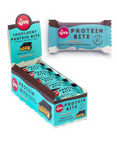 Vive Protein Bites Gluten Free High Fibre Vegan Snacks Mini Protein Bars Dark Chocolate Coated Hazelnut Flavour 21 x 20g Hazelnut 21 Count (Pack of 1) - Buy Online on GoSupps.com