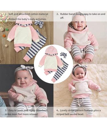 Toddler Hooded Sweatshirt & Pants Set - Pink Stripe | 3-6 Months - Buy Online on GoSupps.com