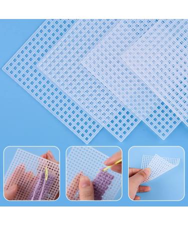 40 Piece Clear Plastic Mesh Canvas Sheets 7 Count + Needles for Embroidery, Knit, Crochet - 3.2x3.2 Inch - Buy Online on GoSupps.com
