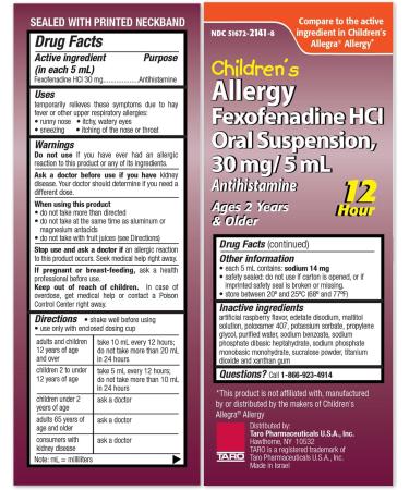 Buy Taro Children's 12HR Allergy Relief Liquid | Non-Drowsy Alcohol-Free Sugar-Free Antihistamine - Berry Flavor (8 oz - Buy Online on GoSupps.com