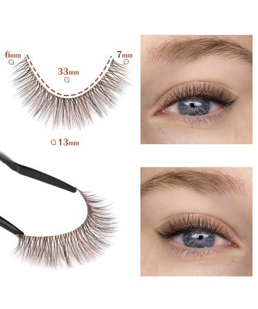 Geeneiya 13mm Short Brown Wispy Mink Lashes - 10 Pairs 3D Colored False Eyelashes for Natural Look - Buy Online on GoSupps.com