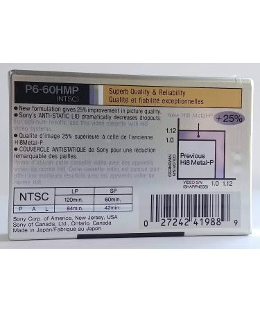 Sony Hi8/Digital8 Metal Particle Video Cassette - Buy Online on GoSupps.com