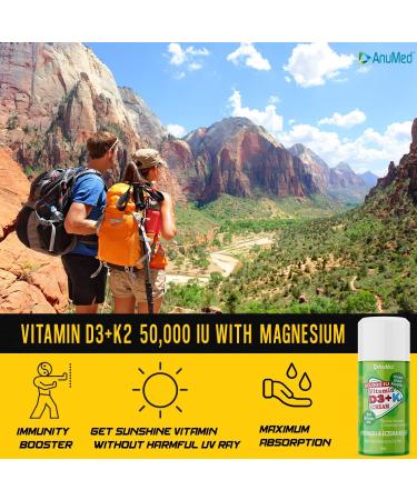 AnuMed Vitamin D3 with K2 50,000 IU Cream | Maximum Strength with Magnesium & Hyaluronic Acid | Promotes Healthy Skin, Stronger Bones, Joints, and Heart | Boosts Immune System | Psoriasis & Eczema Relief | 3oz - Buy Online on GoSupps.com