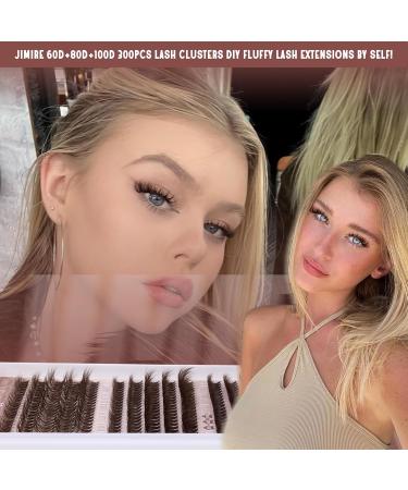 JIMIRE 300Pcs Brown Lash Clusters - Fluffy Wispy Eyelash Extensions D Curl 30D/40D/50D - DIY False Eyelashes Pack - Buy Online on GoSupps.com
