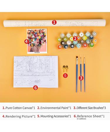 Flower Paint by Numbers Kit for Adults and Kids - DIY 16x20 inch Canvas Painting Set - Gift for Beginners - TUMOVO - Buy Online on GoSupps.com