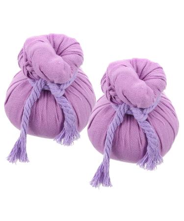 Minkissy Thai massage balls 2 pieces Thai Naturals -kompress Ball Warmwood Heat bag Aroma massage product Chinese Moxa bag for SPA athletes 8.50x6.50cm purple