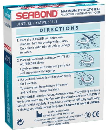 Seabond Denture Fixative Seals - Original - 15 Lowers - Pack of 6 - Buy Online on GoSupps.com