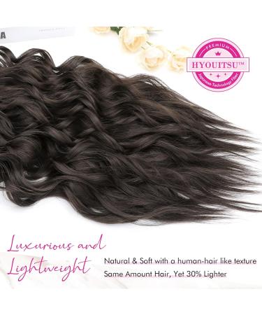 Reecho Clip In Hair Extensions - 4PC 60cm Thick Dark Brown Invisible Tips for Natural Beach Waves - Buy Online on GoSupps.com