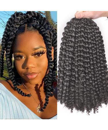 XTrend 7 Packs Passion Twist Hair 12 inch water shaft Crochet Hair Bohemian curl Passion Twist Synthetic braids Bomb jump Twist Lichen 18 strands/package 2 chor (7 Pack) 2#