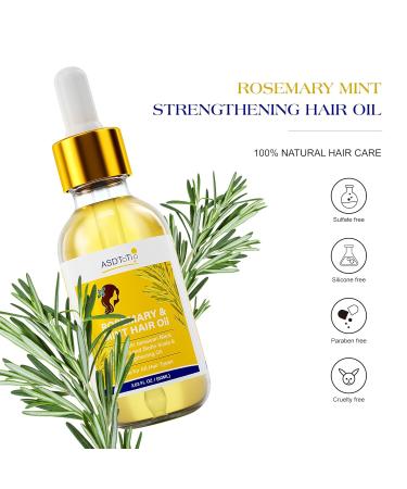 Rosemary Mint Hair Oil with Biotin | Nourishes Scalp Prevents Split Ends & Hair Loss | 2 FL OZ - Buy Online on GoSupps.com