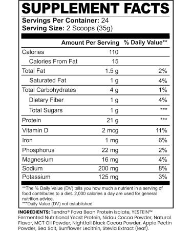 Invincible Supplements 100% Plant Protein Powder Chocolate | 21g Vegan Protein Made with Cocoa Dairy-Free Gluten-Free Muscle Recovery & Weight Management Supplement Tendra Fava Bean Protein - Buy Online on GoSupps.com