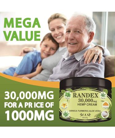 RANDEX 30000MG Organic Hemp Cream for Sore Muscles & Joints - Extra Strength Relief - Buy Online on GoSupps.com