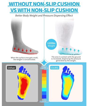 2 Pairs Super Width Diabetic Socks for Swollen Feet | Non-Slip Hospital & Bariatric Socks | One Size Tall Plus Size Comfort - Buy Online on GoSupps.com